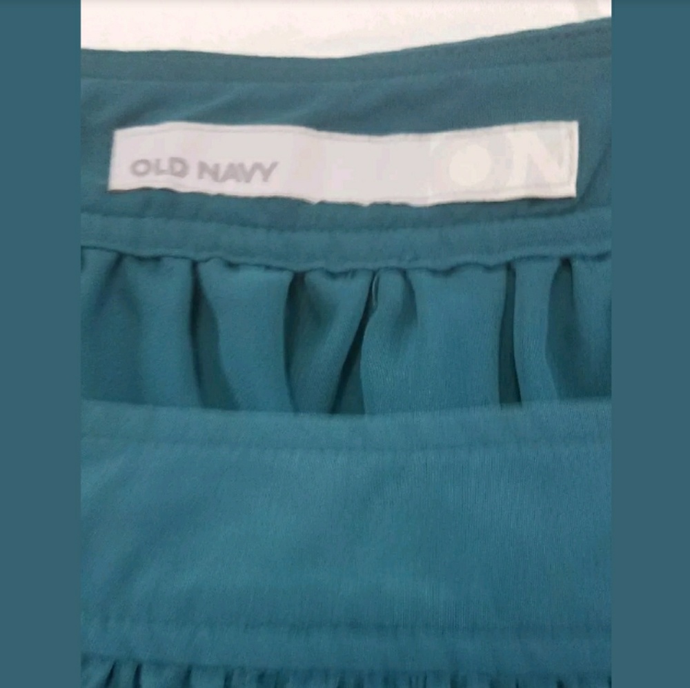 Old Navy Skirt Size 10 100% Polyester Turquoise  - Picture 4 of 5